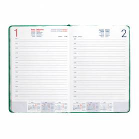 Agenda encuadernada liderpapel saria a5 2025 día página color verde papel 70 gr - 