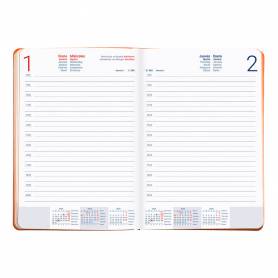 Agenda encuadernada liderpapel sifnos a5 2025 día página color naranja papel 70 gr - 