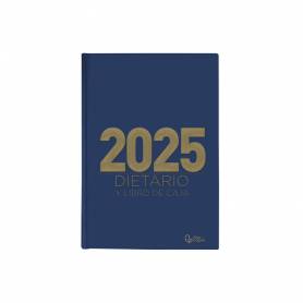 Agenda encuadernada liderpapel dietario 150 x 215 2025 día página color azul papel 70 gr - 