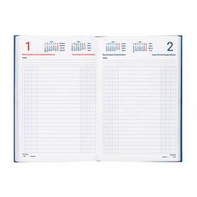 Agenda encuadernada liderpapel dietario 120 x 165 2025 día página color azul papel 70 gr - 