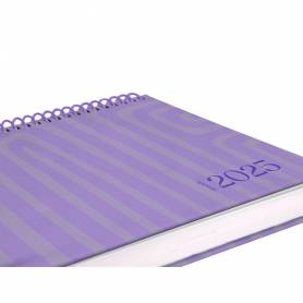 Agenda espiral liderpapel syro s a5 2025 día página color morado papel 60 gr