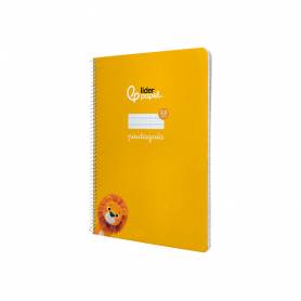 Cuaderno espiral liderpapel di n a4 pautaguia tapa dura 80h 90 gr cuadro pautado 2,5mm color amarillo - BF124