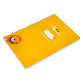 Cuaderno espiral liderpapel di n a4 pautaguia tapa dura 80h 90 gr cuadro pautado 2,5mm color amarillo - BF124