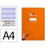 Cuaderno espiral liderpapel a4 pautaguia tapa dura 80h 90 gr cuadro pautado 2,5mm color naranja - BF127