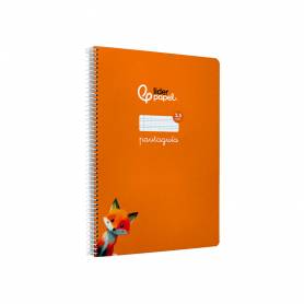 Cuaderno espiral liderpapel di n a4 pautaguia tapa dura 80h 90 gr cuadro pautado 2,5mm color naranja - BF127