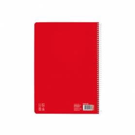 Cuaderno espiral liderpapel di n a4 pautaguia tapa dura 80h 90 gr cuadro pautado 2,5mm color rojo - BF128