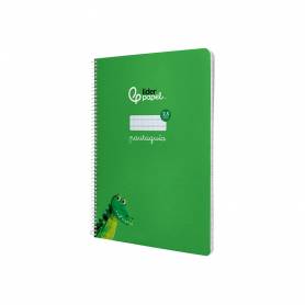 Cuaderno espiral liderpapel di n a4 pautaguia tapa dura 80h 90 gr cuadro pautado 2,5mm color verde - BF129