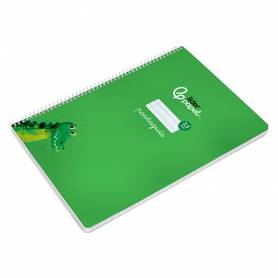 Cuaderno espiral liderpapel di n a4 pautaguia tapa dura 80h 90 gr cuadro pautado 2,5mm color verde - BF129