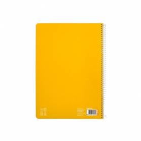 Cuaderno espiral liderpapel di n a4 pautaguia tapa dura 80h 90 gr cuadro pautado 3mm color amarillo - BF130