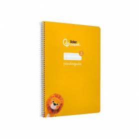 Cuaderno espiral liderpapel di n a4 pautaguia tapa dura 80h 90 gr cuadro pautado 3mm color amarillo - BF130