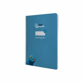 Cuaderno espiral liderpapel di n a4 pautaguia tapa dura 80h 90 gr cuadro pautado 3mm color azul - BF131