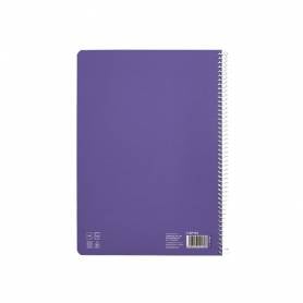 Cuaderno espiral liderpapel di n a4 pautaguia tapa dura 80h 90 gr cuadro pautado 3mm color lila - BF132