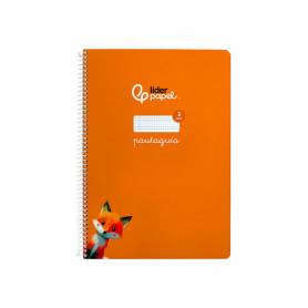 Cuaderno espiral liderpapel di n a4 pautaguia tapa dura 80h 90 gr cuadro pautado 3mm color naranja - BF133