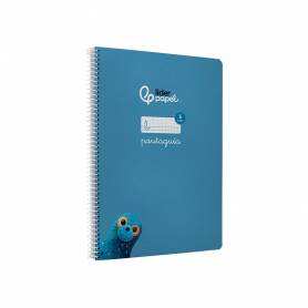 Cuaderno espiral liderpapel di n a4 pautaguia tapa dura 80h 90 gr cuadro pautado 5mm color azul - BF143