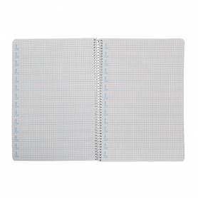 Cuaderno espiral liderpapel di n a4 pautaguia tapa dura 80h 90 gr cuadro pautado 5mm color azul - BF143