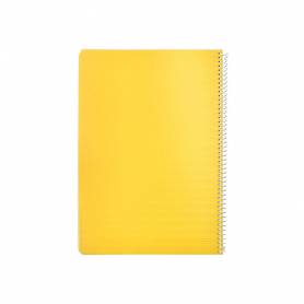 Cuaderno espiral liderpapel din a4 pautaguia tapa plastico80h 90gr cuadro pautado 3mm con margen color amarillo - BE39