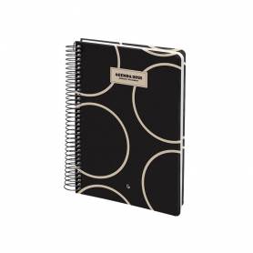 Agenda espiral liderpapel clas sic a4 2025 dia pagina blanc o y negro 2 papel 70 gr - 