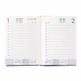 Agenda encuadernada liderpapel paxos a5 2025 día página color azul papel 70 gr - 