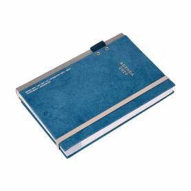 Agenda encuadernada liderpapel paxos a5 2025 día página color azul papel 70 gr - 