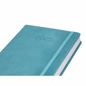 Agenda encuadernada liderpapel mykonos a5 2025 día página light color azul papel 70 gr - 