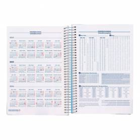 Agenda espiral liderpapel gazi a4 2025 día página color azul papel 70 gr