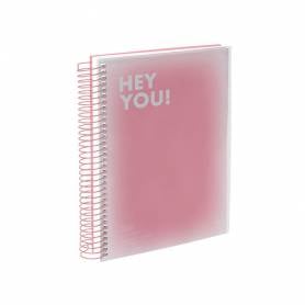 Agenda espiral liderpapel gazi a5 2025 día página color rosa papel 70 gr