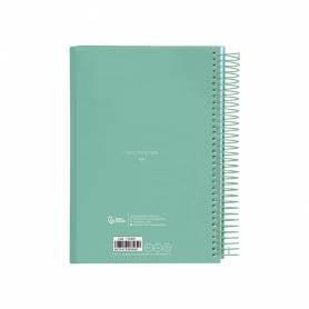 Agenda espiral liderpapel gazi a5 2025 día página color verde papel 70 gr