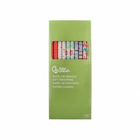 Papel de regalo liderpapel todo año rollo ancho 70 cm longitud 2 mt gramaje 60 gr diseños surtidos c-2024 - PR14