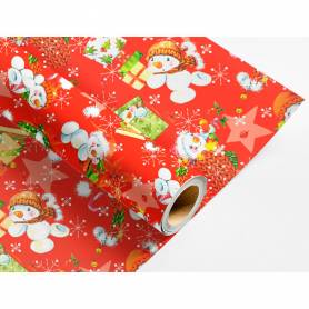 Papel de regalo liderpapel navidad rollo ancho 70 cm longitud 2 mt gramaje 60 gr diseños surtidos b-2024 - PR16