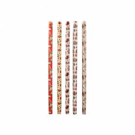 Papel de regalo liderpapel navidad rollo ancho 70 cm longitud 2 mt gramaje 60 gr diseños surtidos b-2024 - PR16