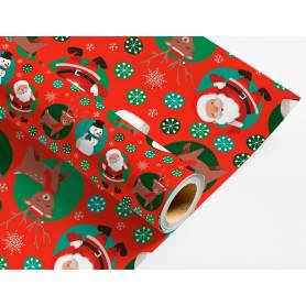 Papel de regalo liderpapel navidad rollo ancho 70 cm longitud 2 mt gramaje 60 gr diseños surtidos c-2024 - PR17