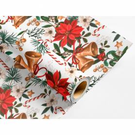 Papel de regalo liderpapel navidad rollo ancho 70 cm longitud 2 mt gramaje 60 gr diseños surtidos c-2024 - PR17