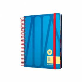 Agenda espiral antartik bold a5+ 2025 dia pagina color azul papel 80 gr - 