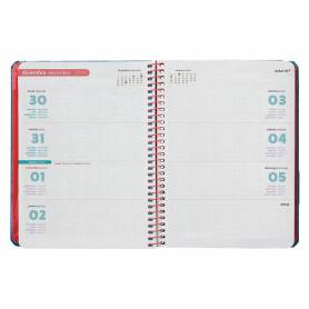 Agenda espiral antartik bold a6 2025 semana vista color azul papel 80 gr - 