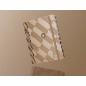 Agenda espiral antartik pattern a5+ 2025 día página color rosa nude papel 80 gr - 