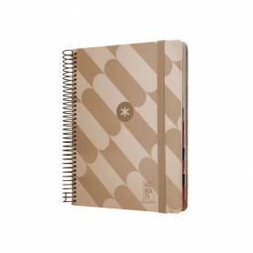 Agenda espiral antartik pattern a5+ 2025 día página color rosa nude papel 80 gr - 