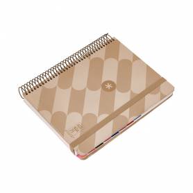 Agenda espiral antartik pattern a5+ 2025 día página color rosa nude papel 80 gr - 