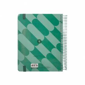 Agenda espiral antartik pattern a5+ 2025 dia pagina color verde papel 80 gr - 