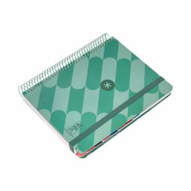 Agenda espiral antartik pattern a5+ 2025 dia pagina color verde papel 80 gr - 