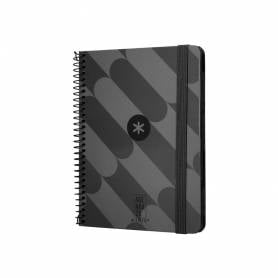 Agenda espiral antartik pattern a6+ 2025 semana vista color negro papel 80 gr - 