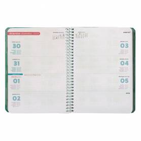 Agenda espiral antartik pattern a6+ 2025 semana vista color verde papel 80 gr - 