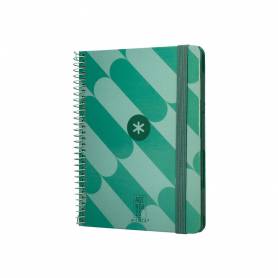 Agenda espiral antartik pattern a6+ 2025 semana vista color verde papel 80 gr - 