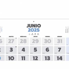 Calendario pared liderpapel clasico 2025 lomo engomado 30x20 cm papel 105 gr - 