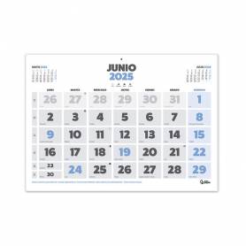 Calendario pared liderpapel clasico 2025 lomo engomado 44x32 cm papel 105 gr - 