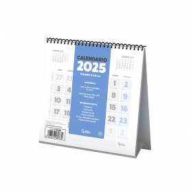 Calendario espiral triangular liderpapel de sobremesa serie clasico 2025 14x15 cm papel 128 gr - 