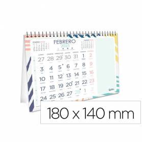 Calendario espiral triangular liderpapel de sobremesa serie joven 2025 14x14 cm papel 128 gr con pegatinas - 