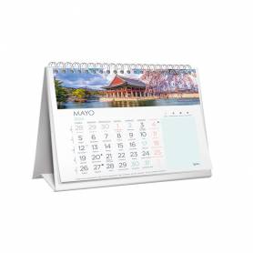 Calendario espiral triangular liderpapel imagenes 2025 14x15 cm papel 128 gr con pegatinas - 