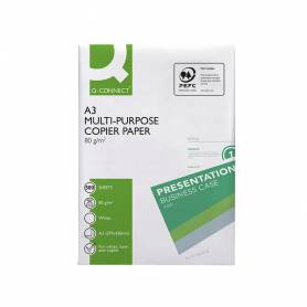 Papel fotocopiadora q-connect economy din a3 80 gramos paquete de 500 hojas - KF14311