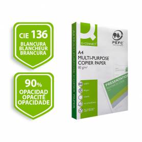 Papel fotocopiadora q-connect economy din a4 80 gramos paquete de 500 hojas - KF01087