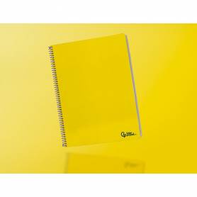 Cuaderno espiral liderpapel din a4 smart tapa blanda 80h 75gr cuadro 4mm con margen color amarillo - BF93